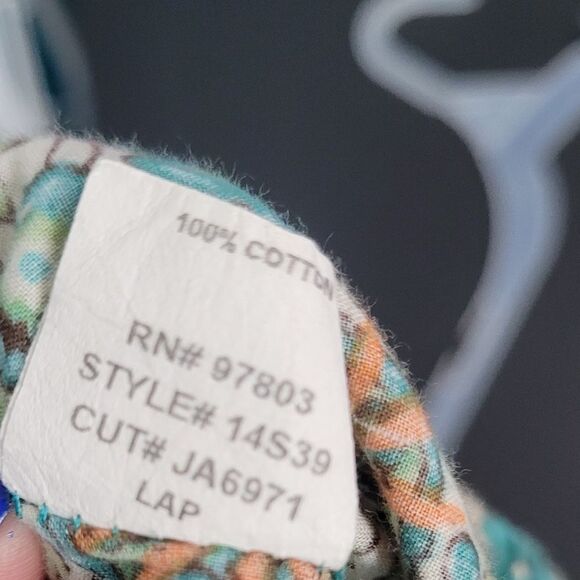 Ing earth tones floral pull on elastic waist boho Prairie tiered skirt size L - Picture 4 of 6